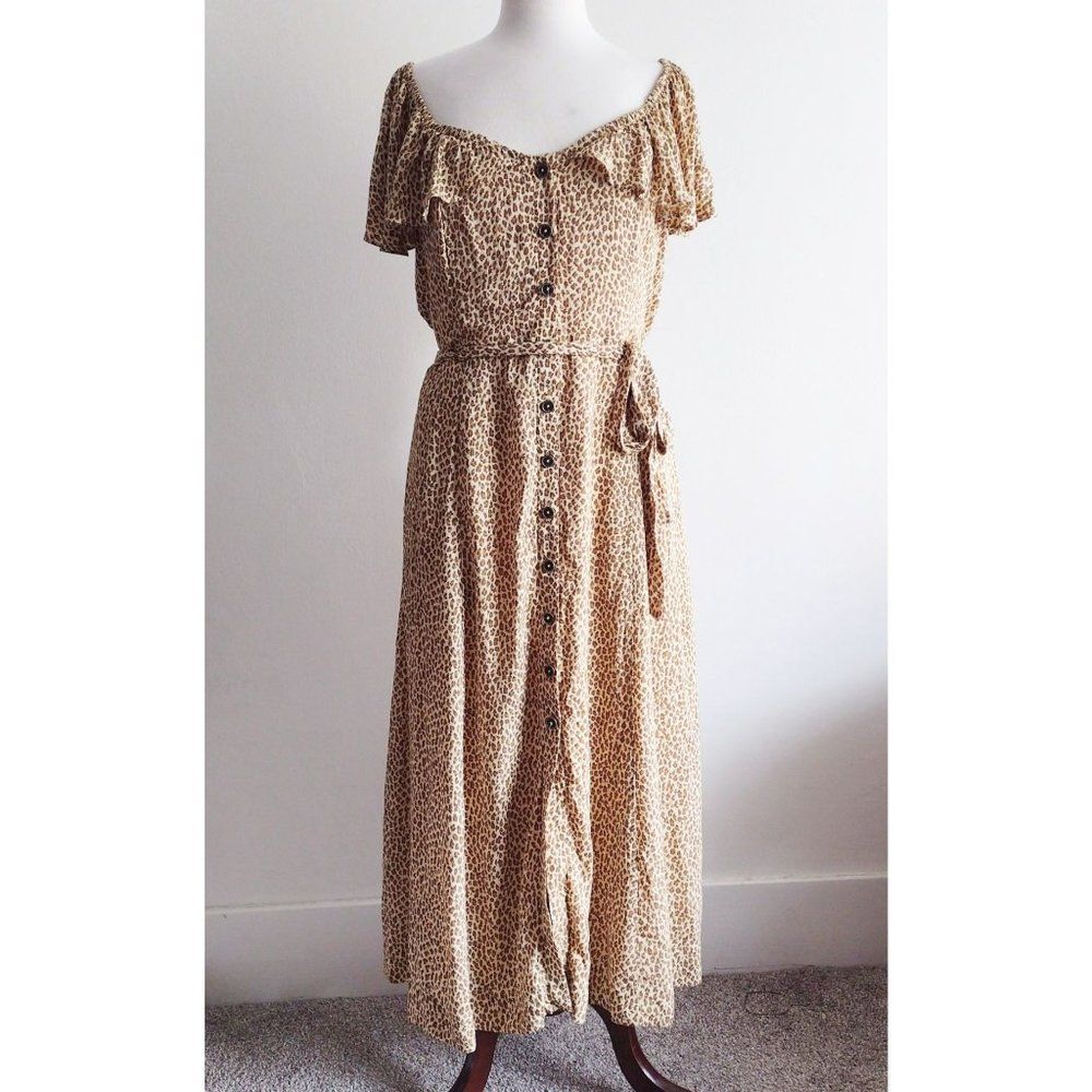 Anthropologie Bolano Leopard Print Midi 12 NEW Soft Caplet Midi - Picture 2 of 11